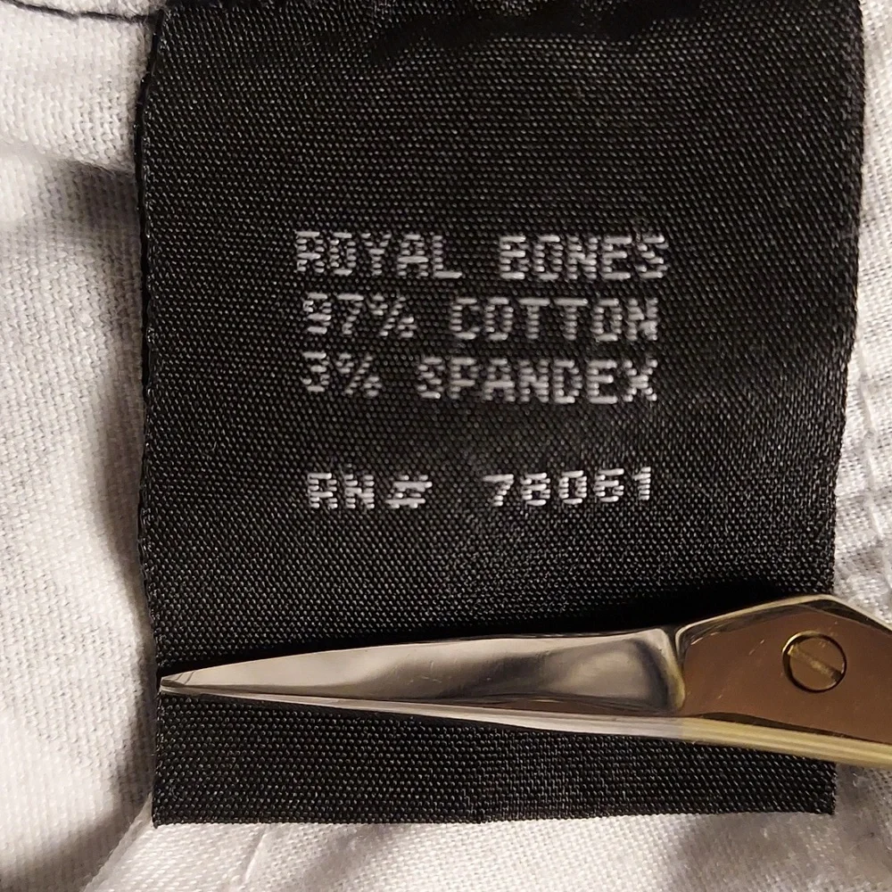 Royal Bones by Daang Goodman Split Black & White Chevron Jeans Size 17 - Picture 9 of 10